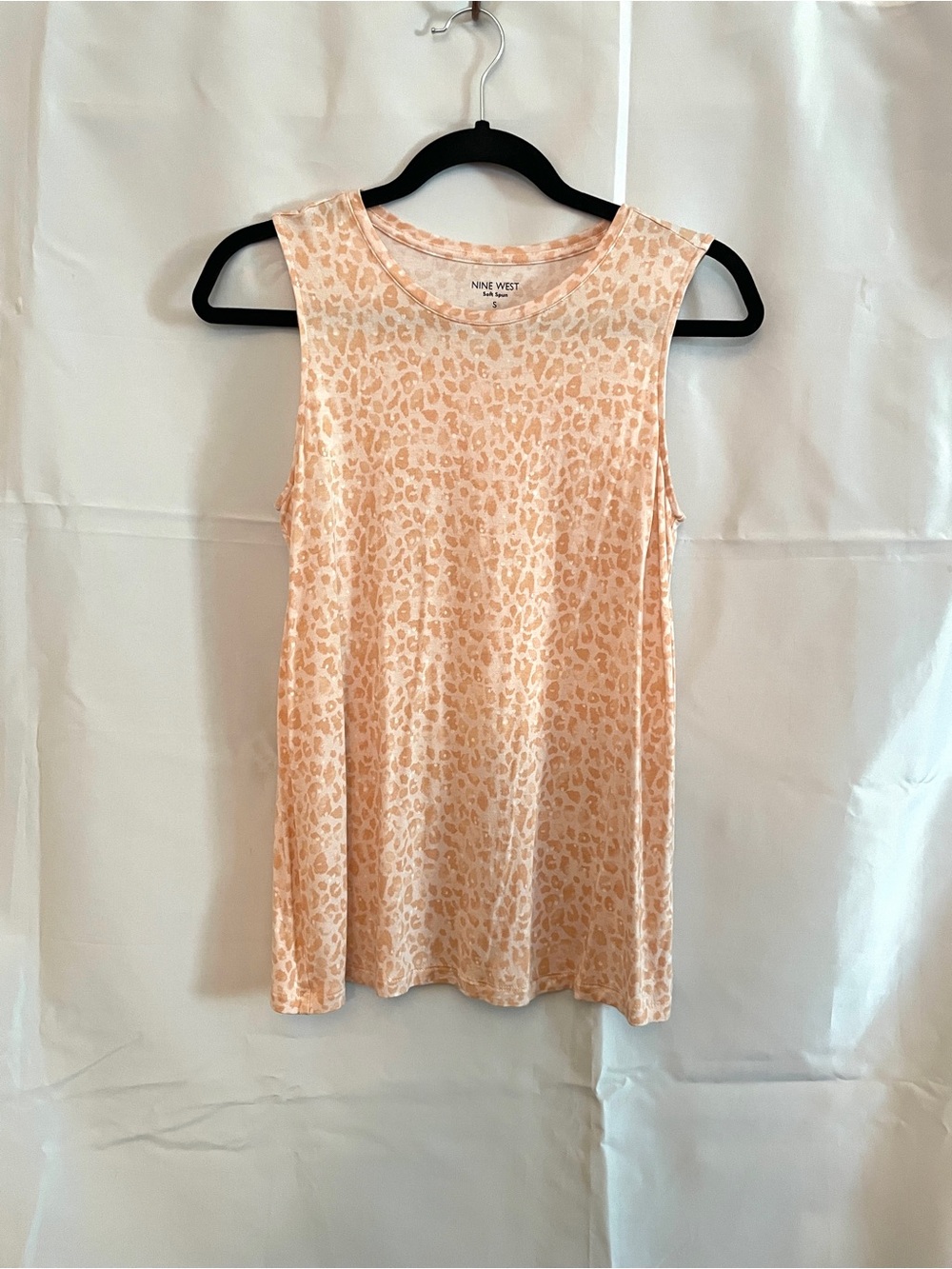 Nine West Peach Animal Print Sleeveless Tank Top